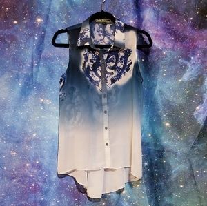 Watercolor ombre wave tunic